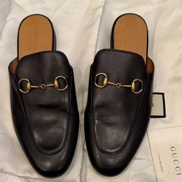 Gucci Tan Leather Insole Slip-On Shoe with Black Trim - Picture 4 of 6